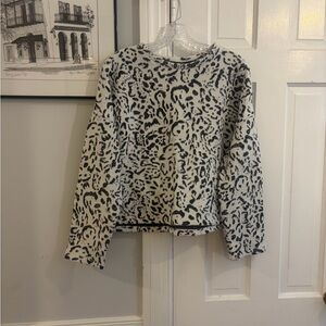 H&M Black and White Animal Print Top